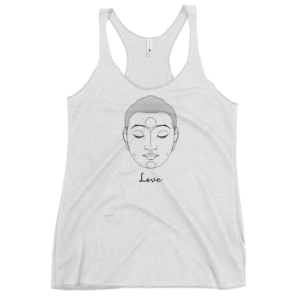 Buddha Face Love White Tank Top