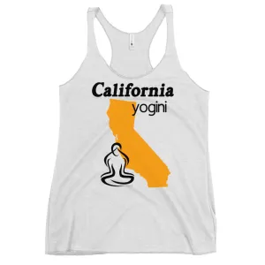 California Map Yogini White Tank Top