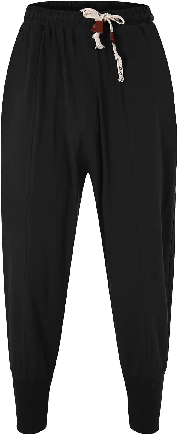 Cargo Pants for Men Big and Tall Waist Drawstring Jogger Pants Big & Tall Pockets Trousers for Running Training Men's