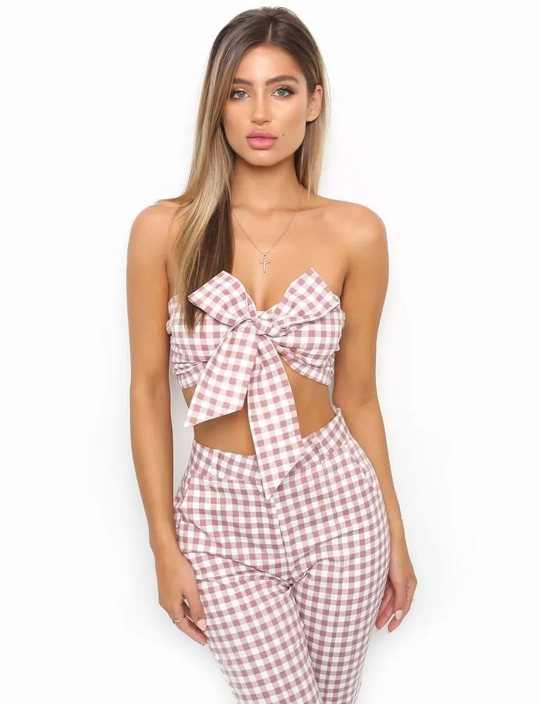 Carrie Top - Pink Check