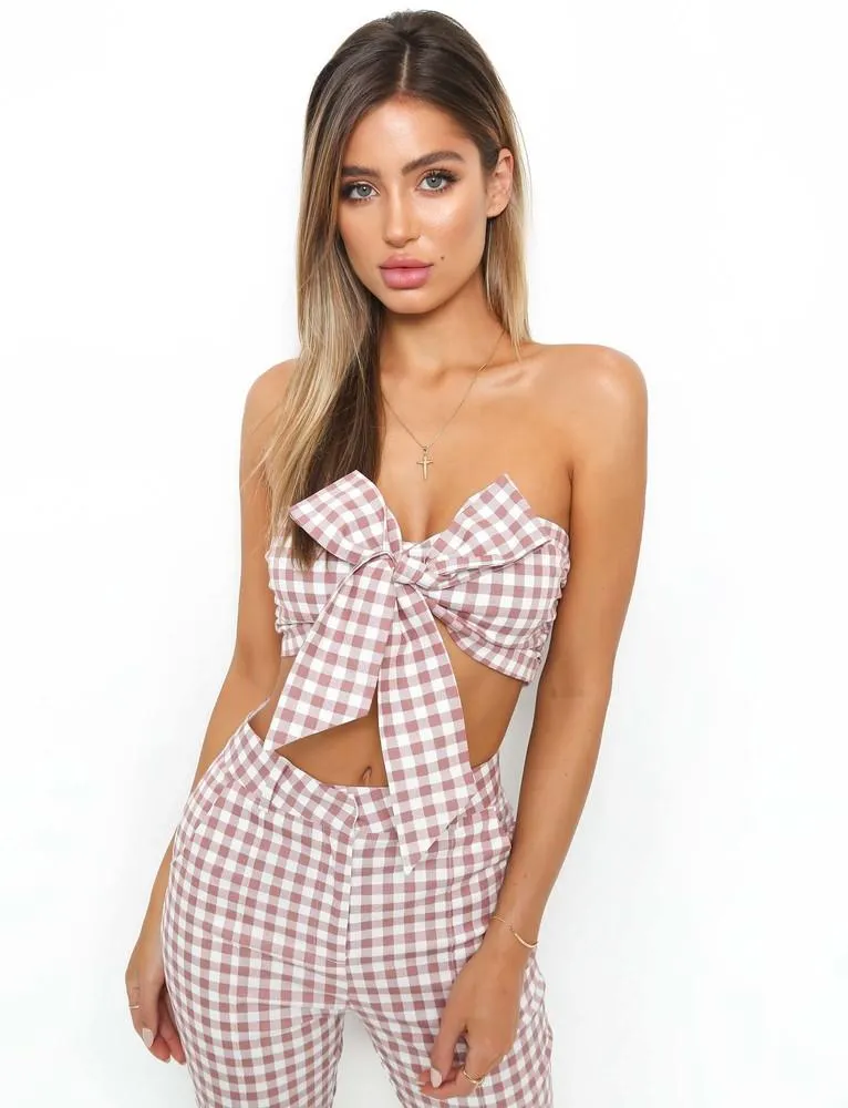 Carrie Top - Pink Check