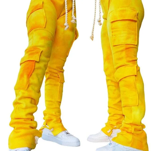 Double Plush Tie Dye Stacked Pants