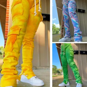 Double Plush Tie Dye Stacked Pants