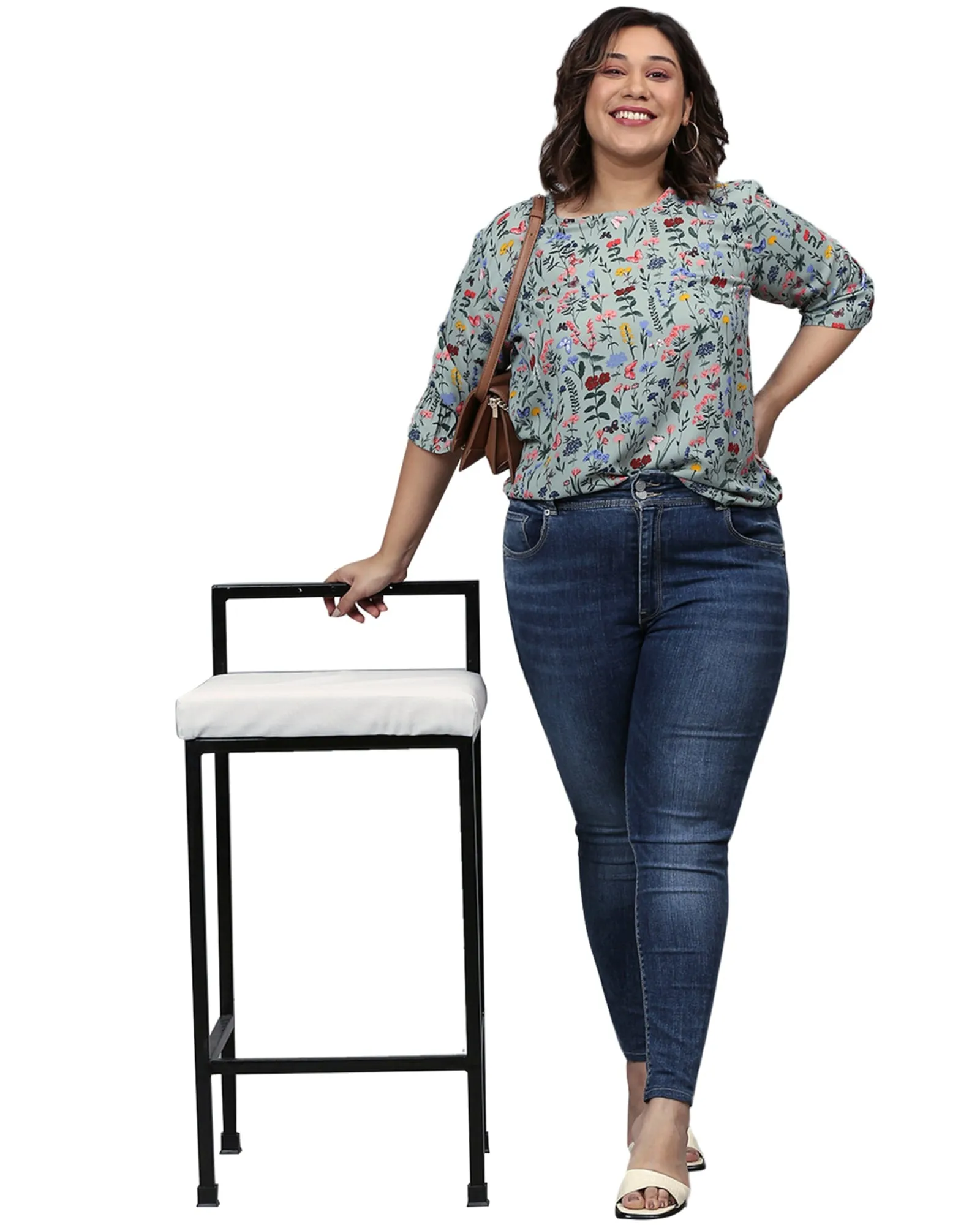 Floral Stylish Casual Top | Sage Green