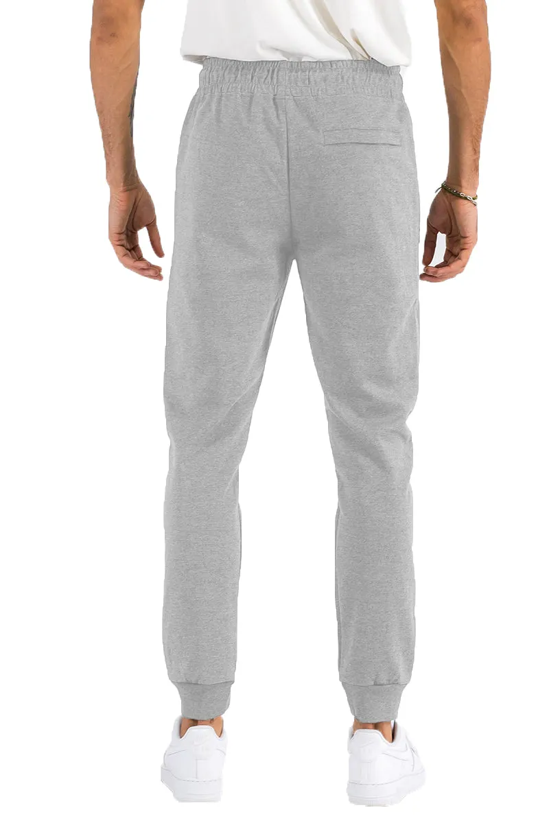 Heathered Cotton Sweatpants with Zipper Pockets