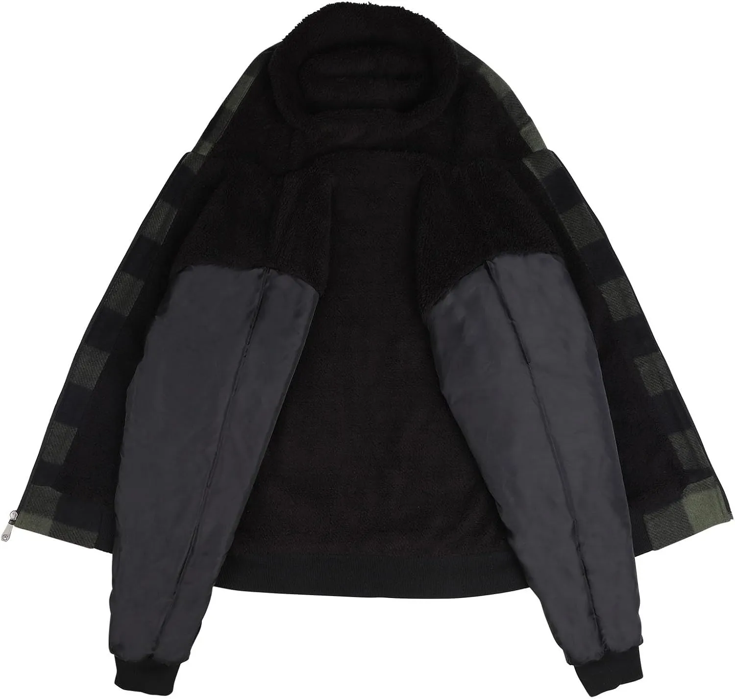 Heavy Warm Sherpa Lined Flannel Jackets for Men, Winter Coats and Plaid Flannel Hoodies with Fleece Lining
