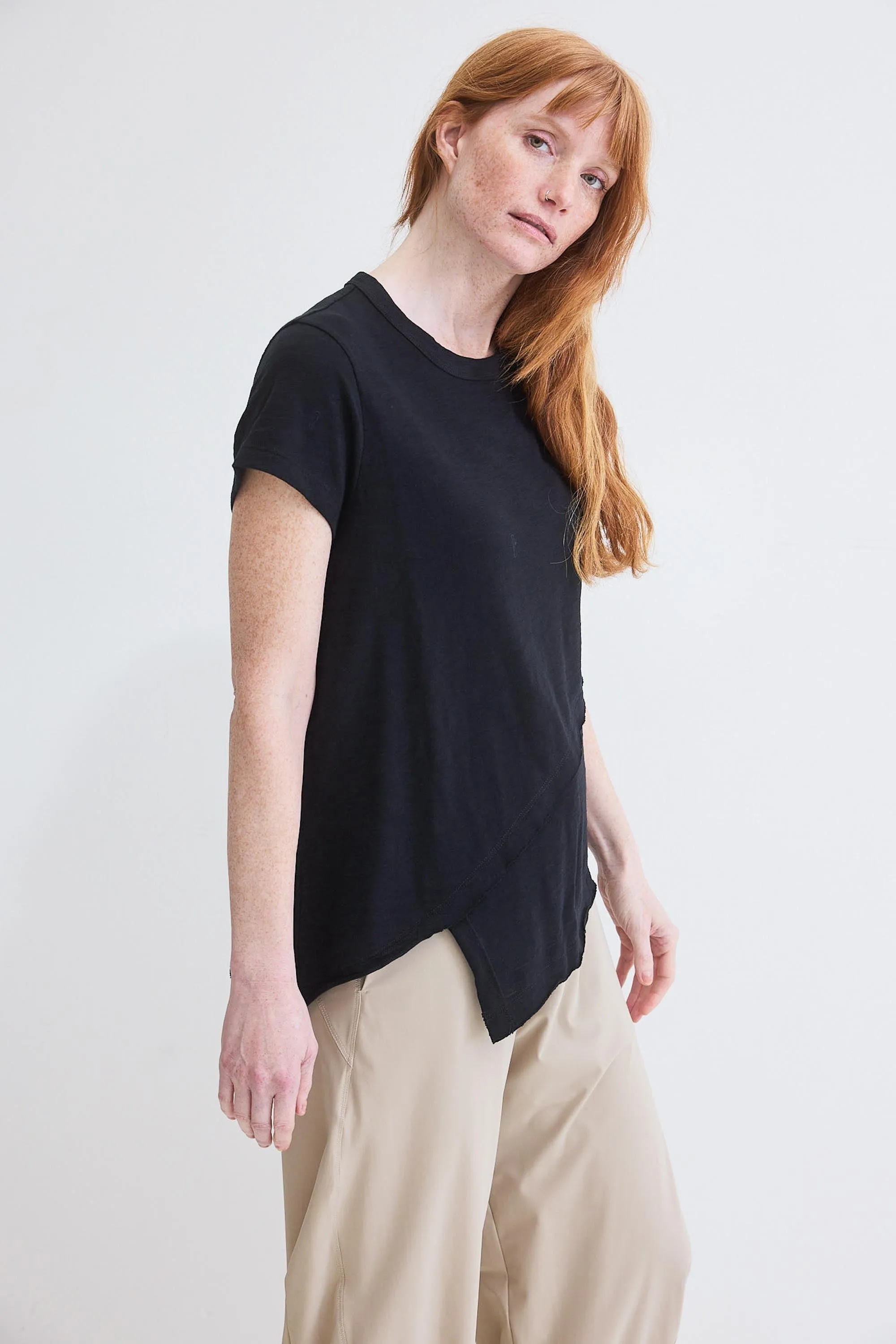 Inner Glow Asymmetric Short Sleeve Top
