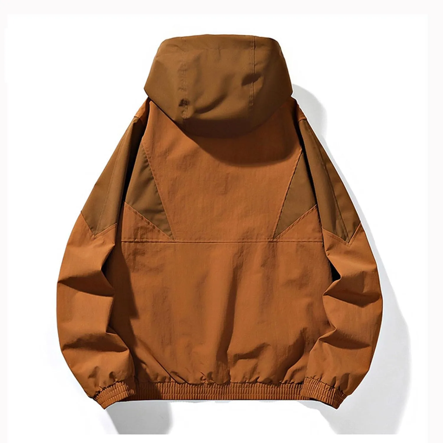 Jackets for Men Loose Hooded Windbreaker Outdoor Waterproof Windproof Rain Jackets Plus Size Soild Hiking Raincoats