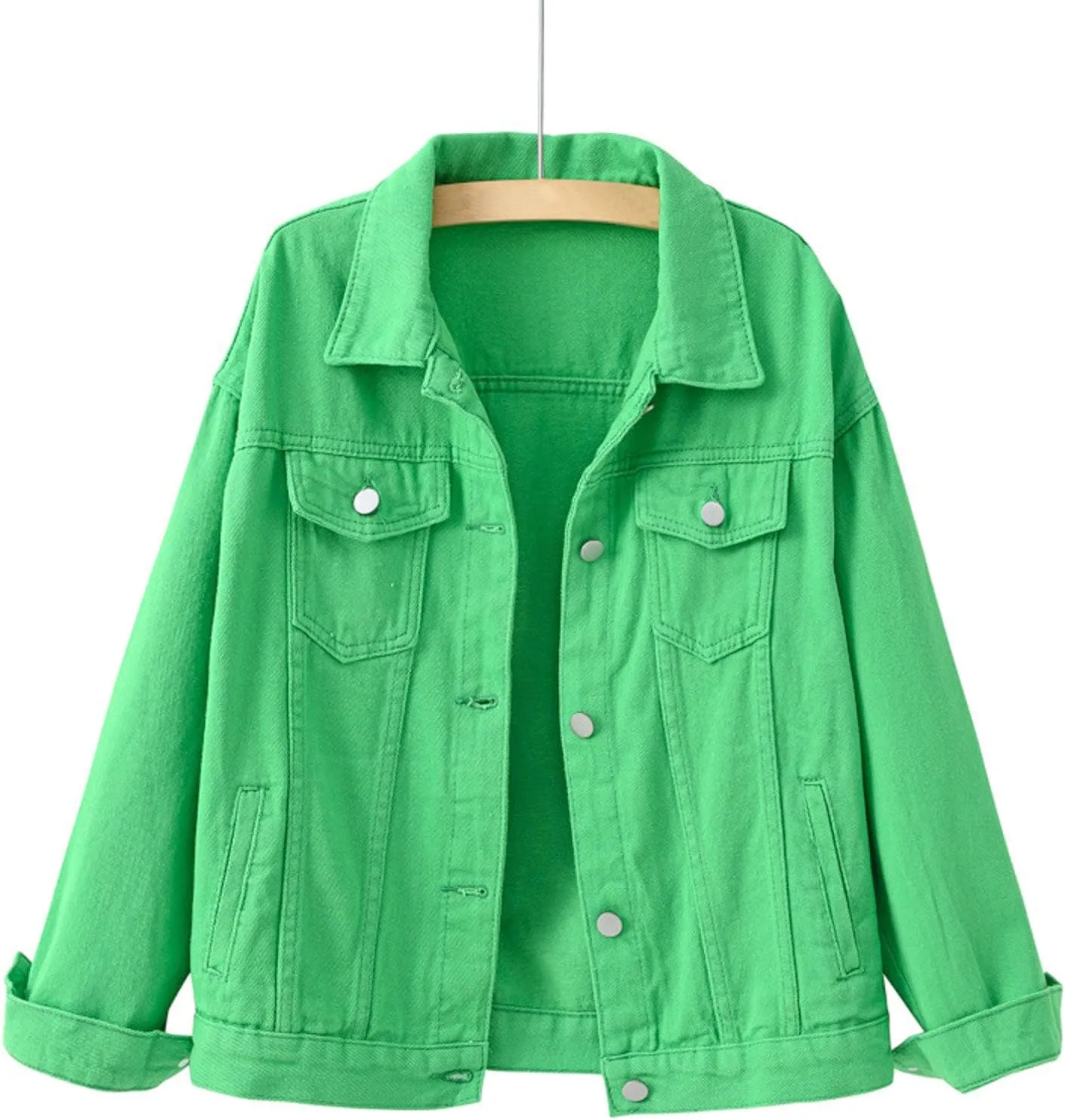 Jean Jacket For Women Trendy Womens Candy Color Denim Jacket Relaxed Fit Casual Jean Trucker Short Jackets For