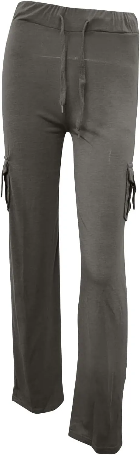 JEGULV Womens Yoga Pants Wide Straight-Leg Button Drawstring Sweatpants with Pockets Bootcut Yoga Pants for Workout Fitness