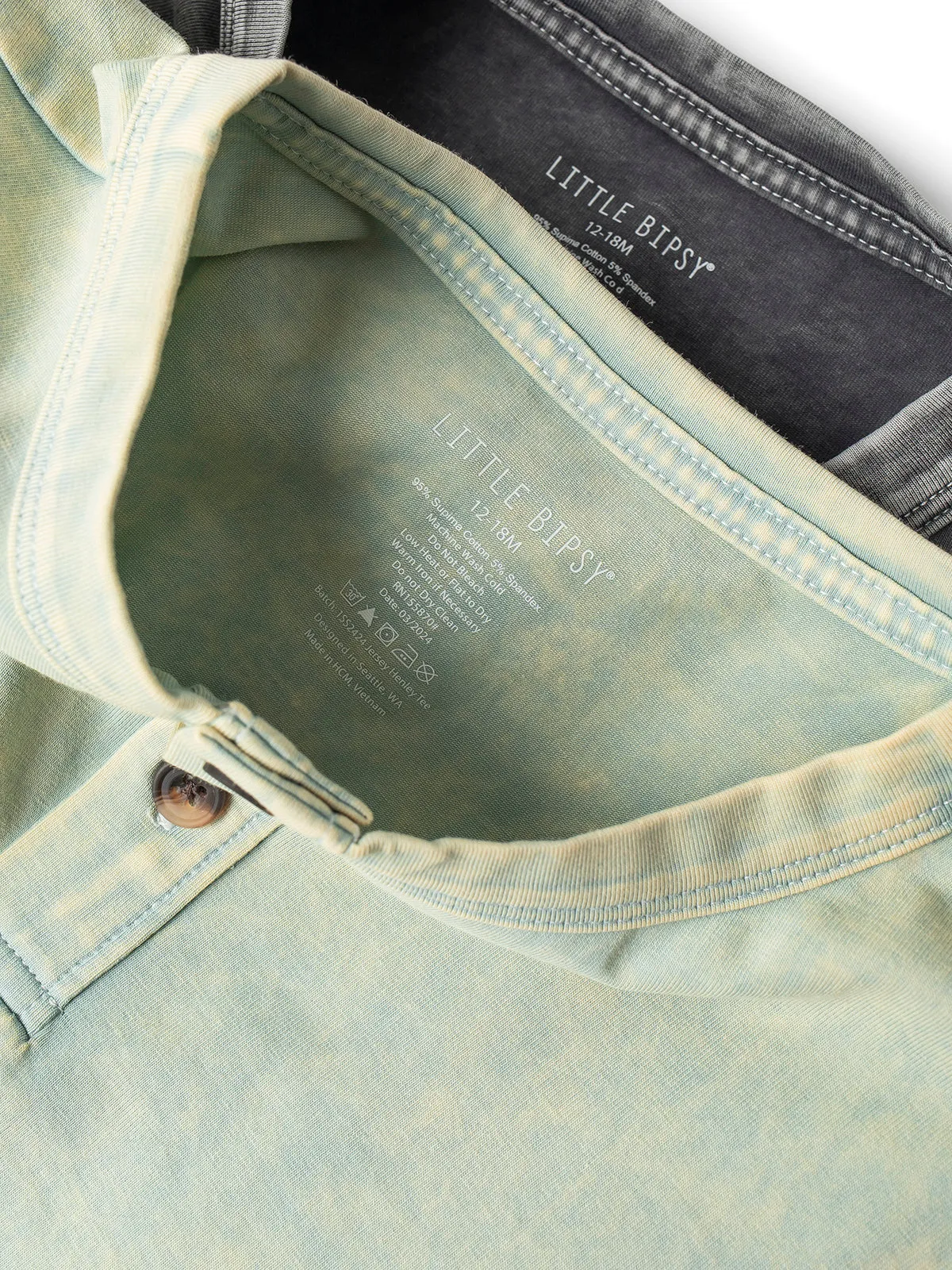 Jersey Henley Tee - Green Wash