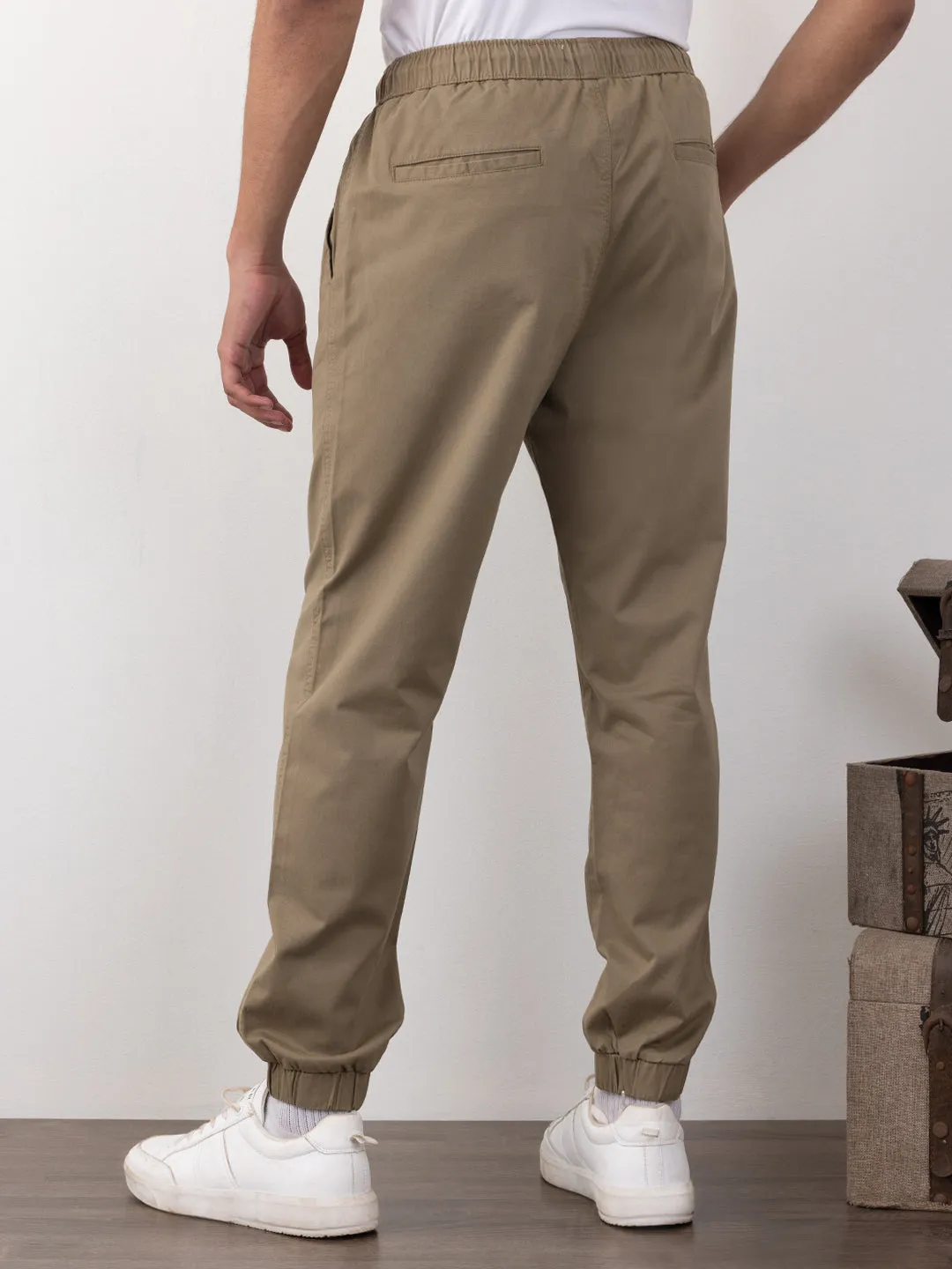 Khaki Plain Jogger Pants