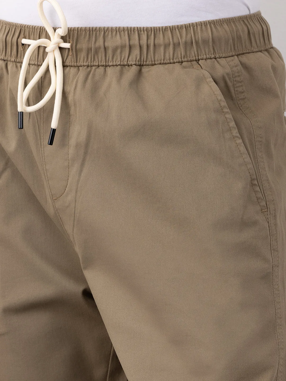 Khaki Plain Jogger Pants