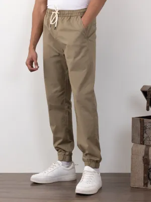 Khaki Plain Jogger Pants