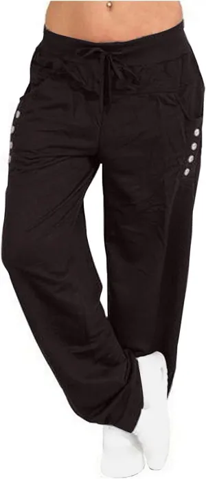 LRMQS Sweatpants Women Drawstring Elastic Waist Loose Fit Crop Straight Pants Running Workout Casual Trousers