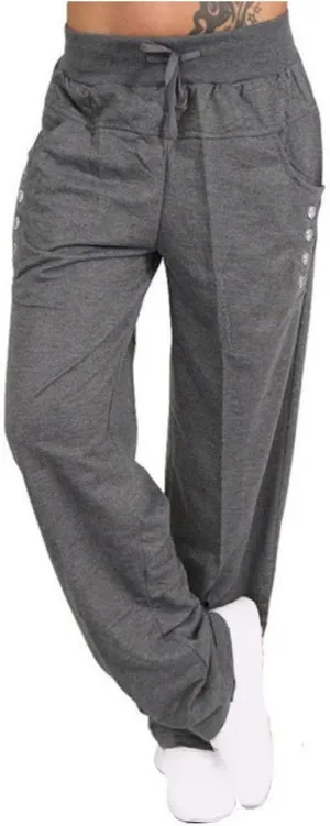 LRMQS Sweatpants Women Drawstring Elastic Waist Loose Fit Crop Straight Pants Running Workout Casual Trousers