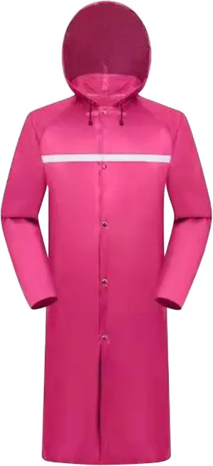 Men's Long Safety Rain Jacket Waterproof Hooded Raincoat Poncho Robe