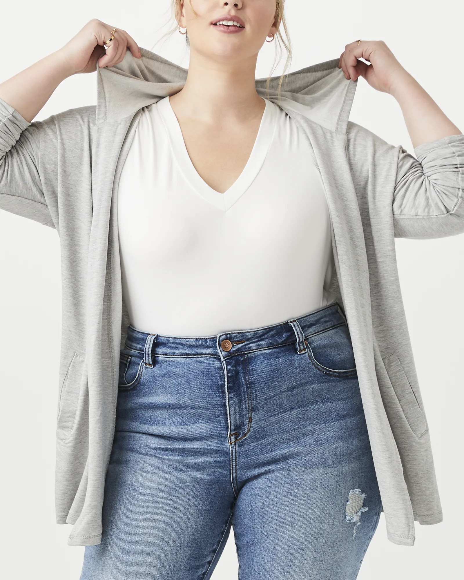 Michelle Hooded Cardigan | Light Grey