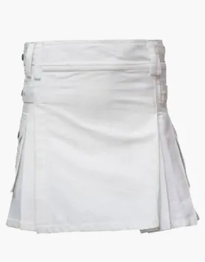 MINI UTILITY KILT IN WHITE