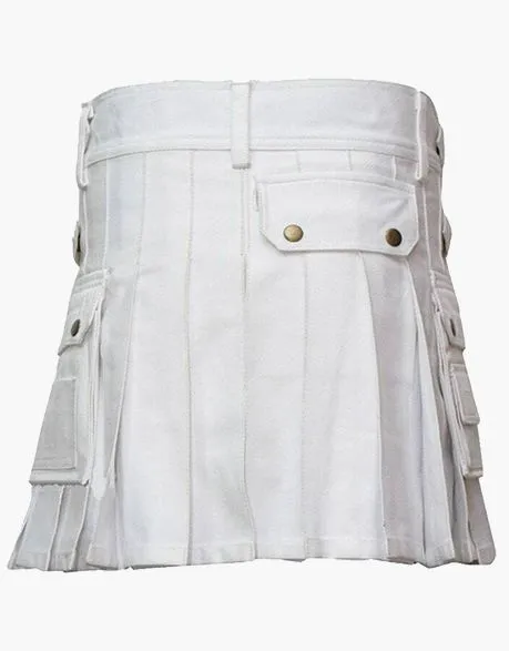 MINI UTILITY KILT IN WHITE