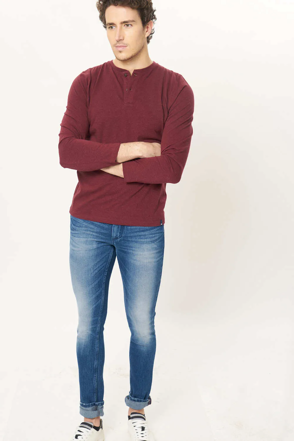 Muscle Fit Henley Full Sleeve T.shirt