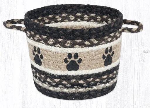 Paw Prints Braided Jute Utility Baskets