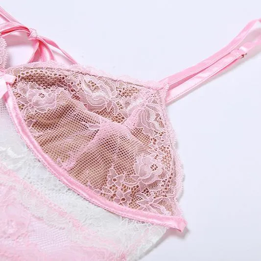 Pink Lace Bowknot Cami Top