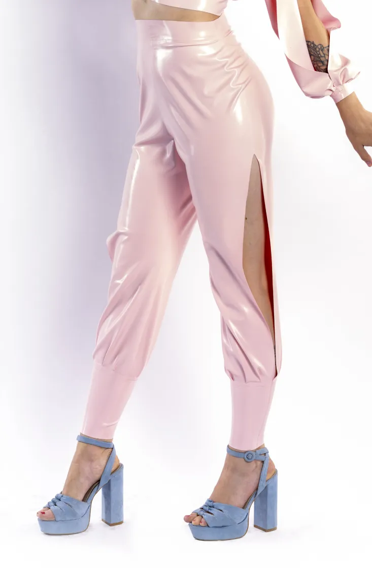 "Roxanna" Latex Split Jogger Pants for Spring & Summer