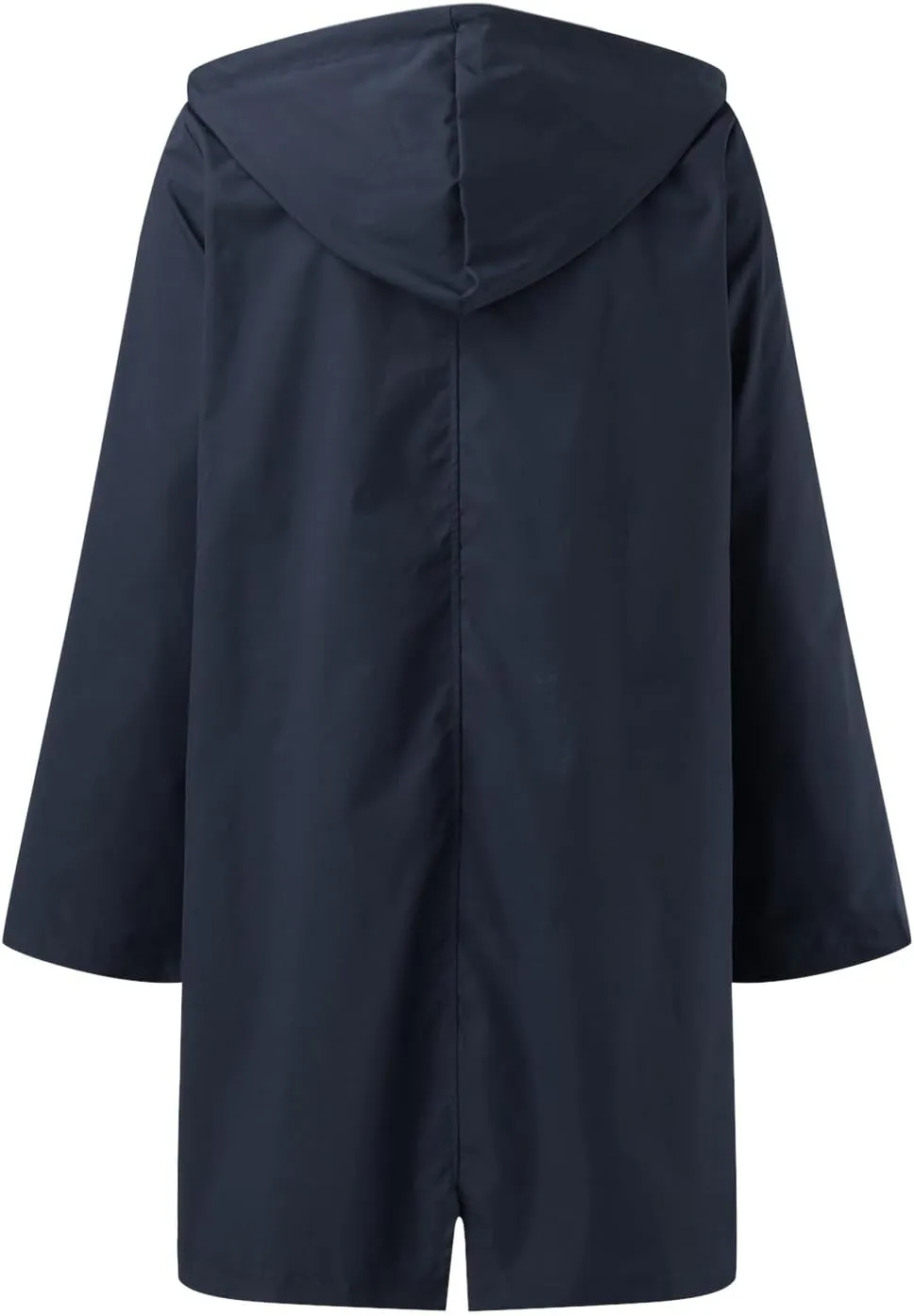 Rain Jacket Womens Waterproof with Hood, Long Rain Coat Windproof Windbreaker Outdoor Rain Trench Coat S-3XL
