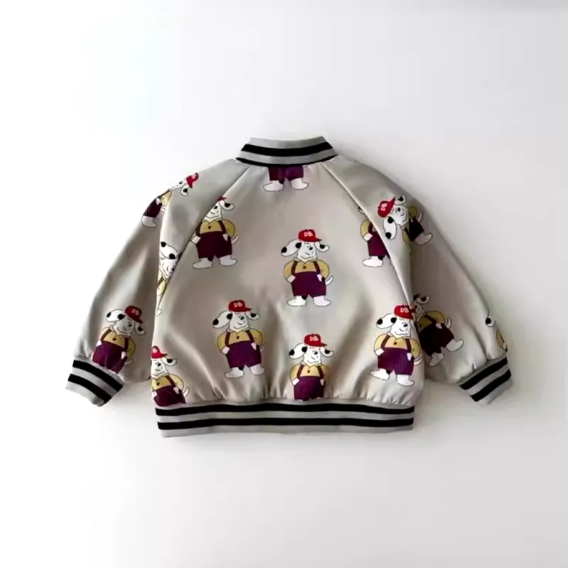 Reversible Cartoon Print Bomber Jacket