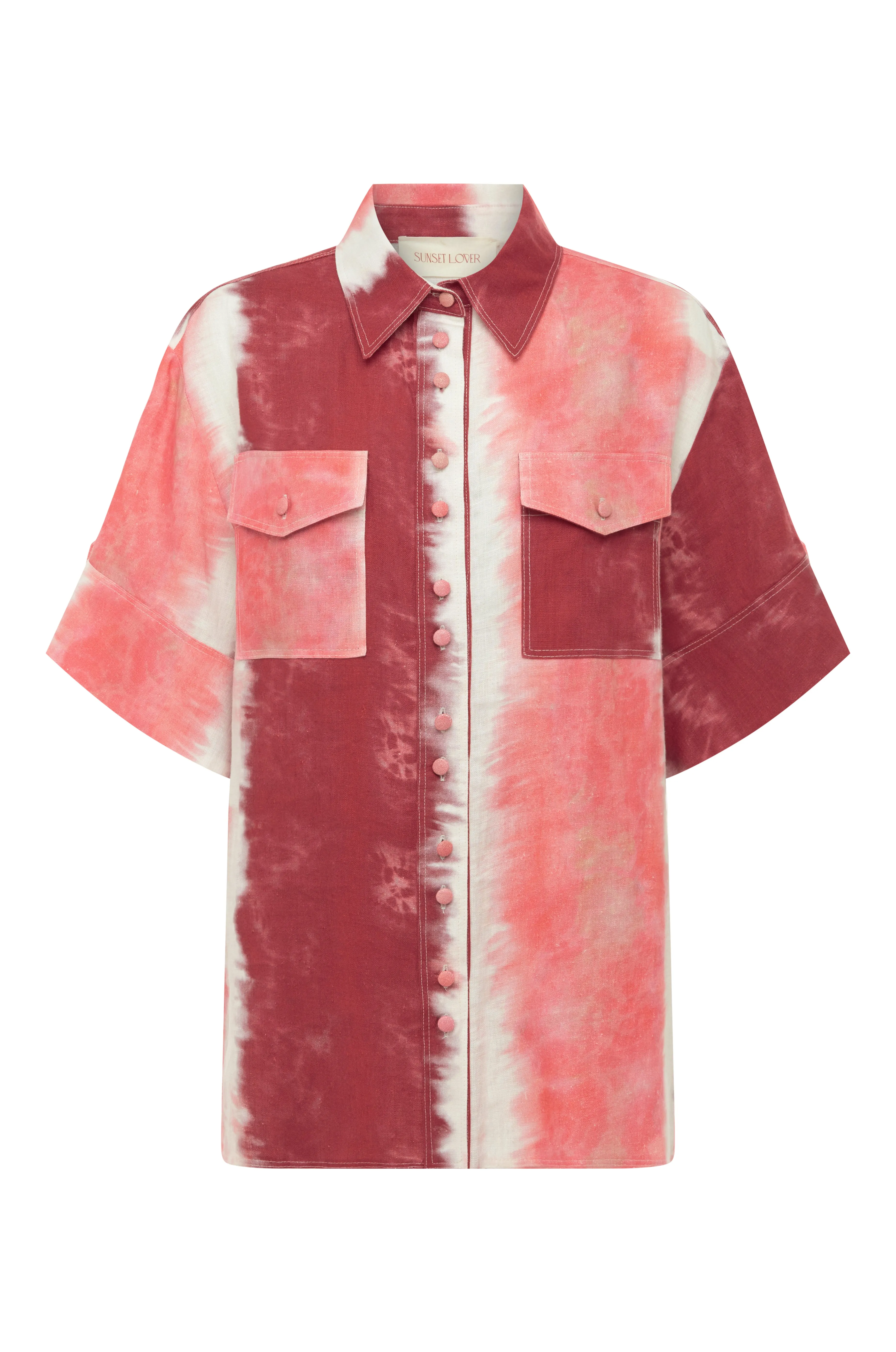 Rosewood Tie Dye Utility Shirt - Rosewood tie dye
