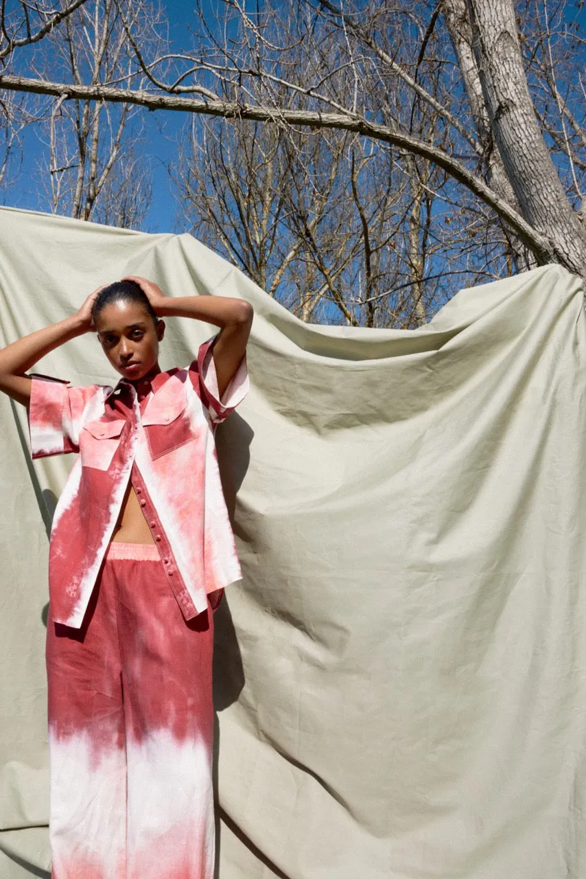 Rosewood Tie Dye Utility Shirt - Rosewood tie dye