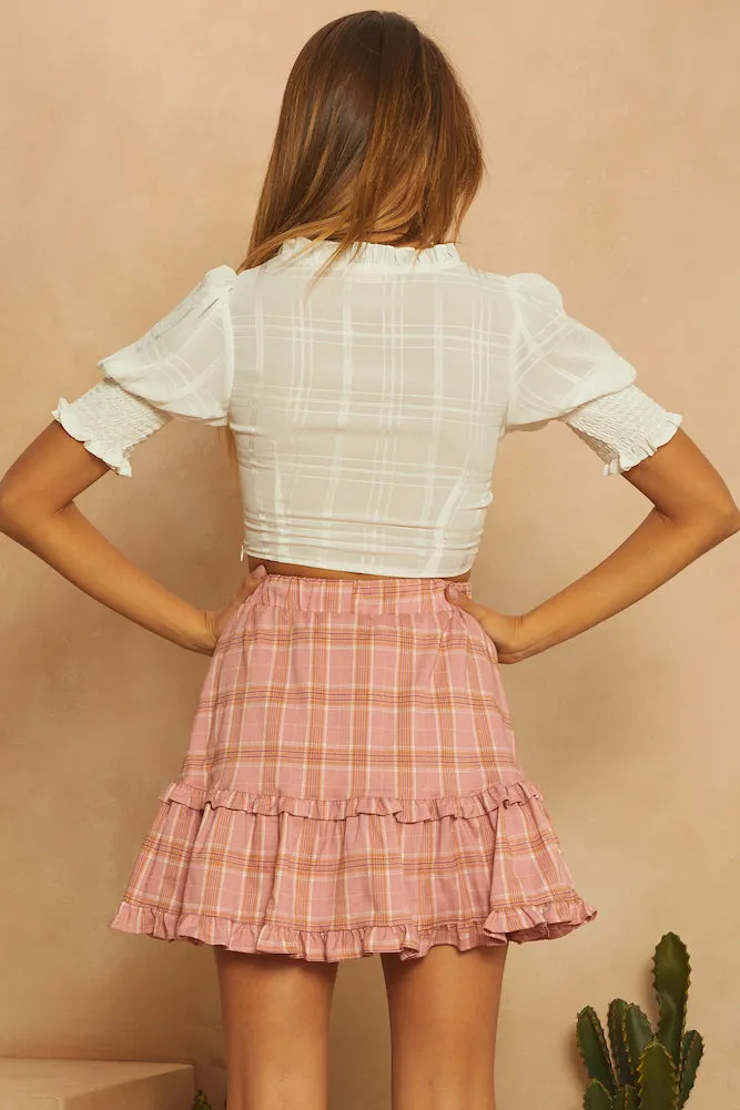 Running In Circles Crop Top White