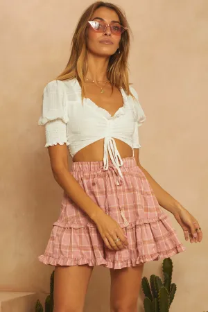 Running In Circles Crop Top White