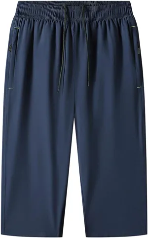 Straight Wide Leg Pants for Mens Casual Loose Fit Elastic Waist Drawstring Trousers Lounge Yoga Athletic Trouser