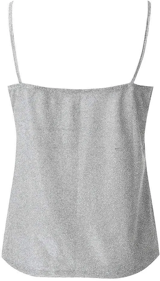 Summer Tank Tops for Women V Neck Sparkle Cami Tops Sleeveless Shirts Blouses Sequin Glitter Strappy Party Club Sexy Camisole