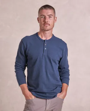 The Knox - Distressed LS Henley - Navy