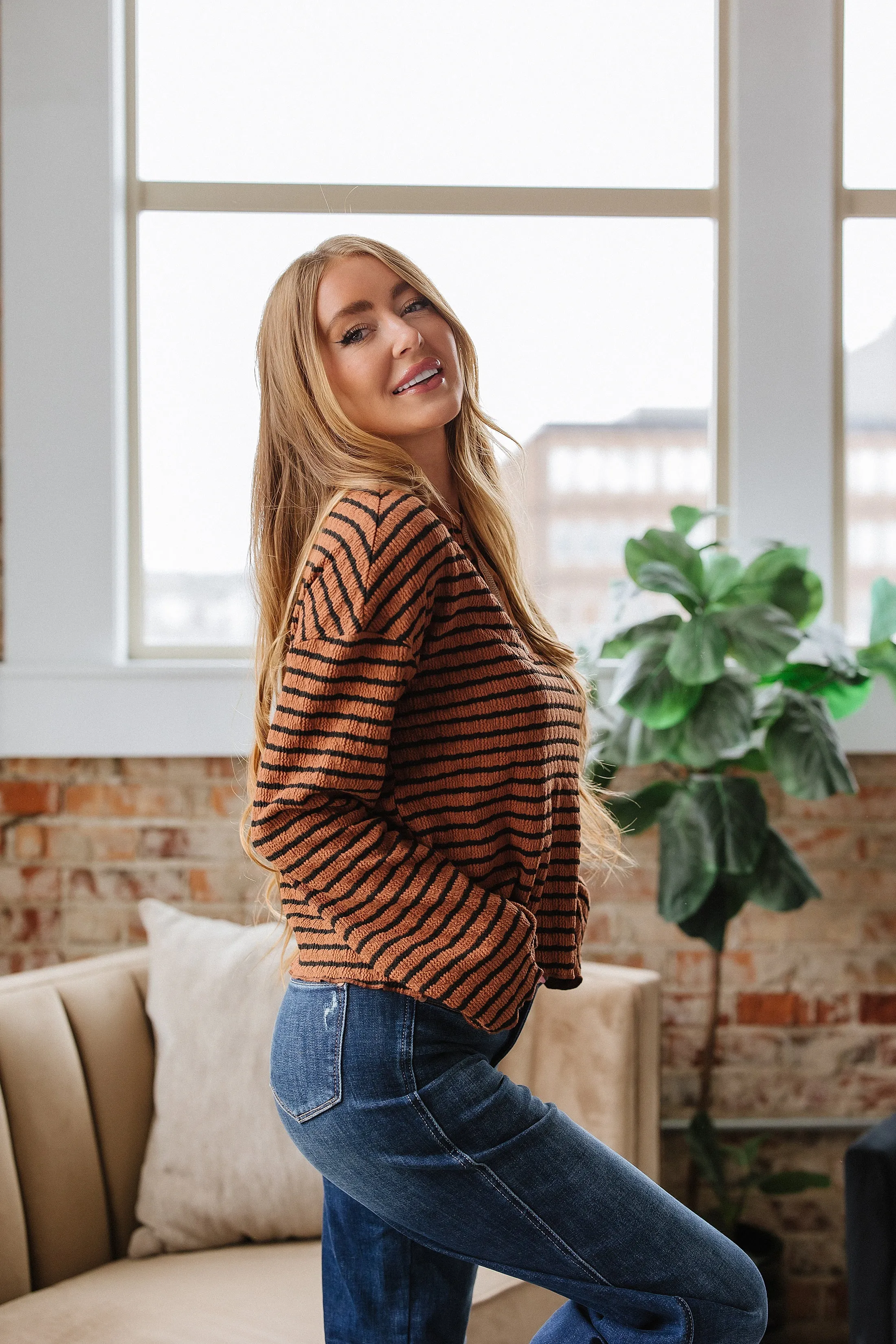 Tina Long Sleeve Henley Top | S-XL