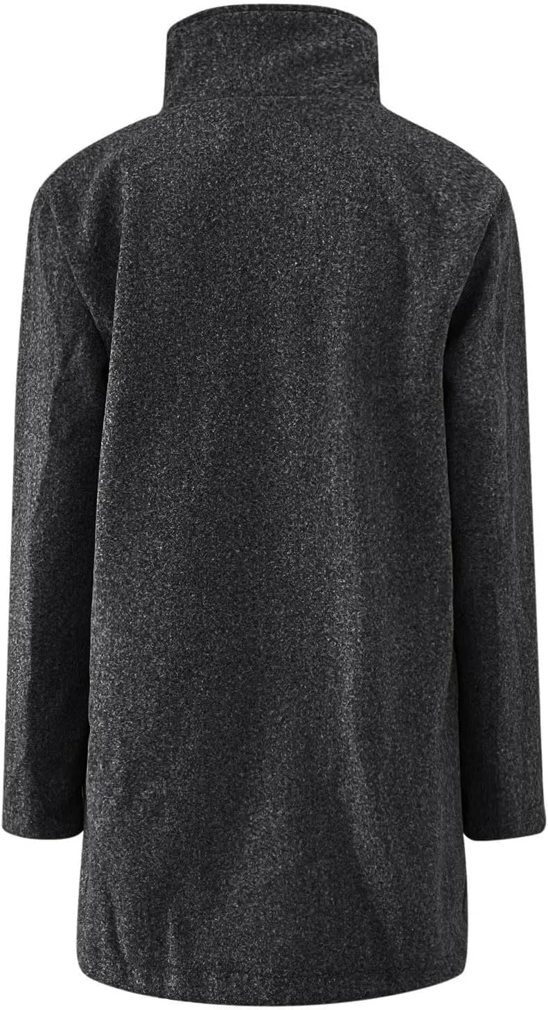 Trench Coat for Women 2024 Long Wool Blend Trench Jacket Button Pea Coat Open Front Woolen Coats Trendy Outwear Pocket