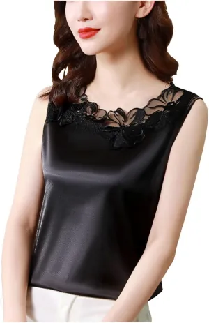 V Neck Net Yarn Short Sleeved T Shirt Women's New Summer Fashion Lace Undershirt Design Feeling Satin With A Coat