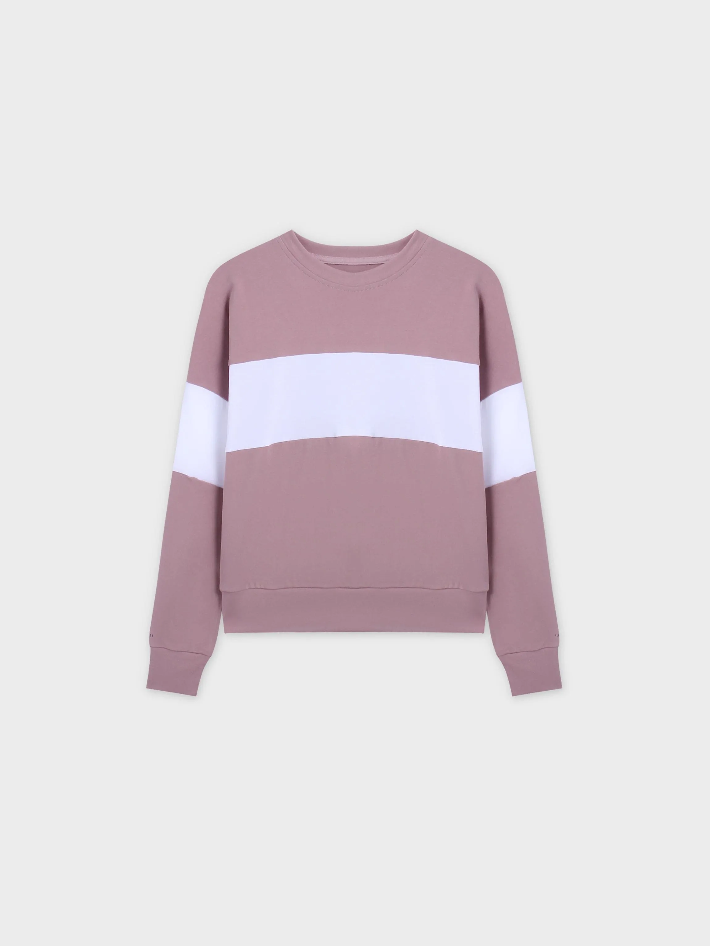 Wide Stripe Bomber-Rose/White