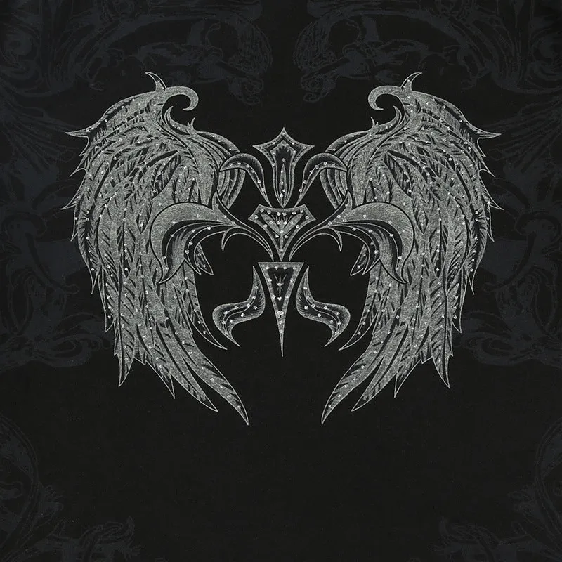 Wings Gothic Graphic Crop Top