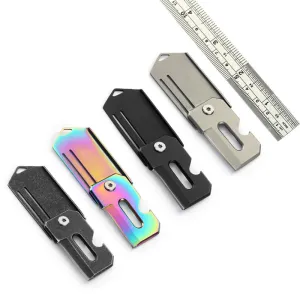 Women Edc Multi Functional Folding Self Defense Keychain Keyring Small Pocket Utility Knife