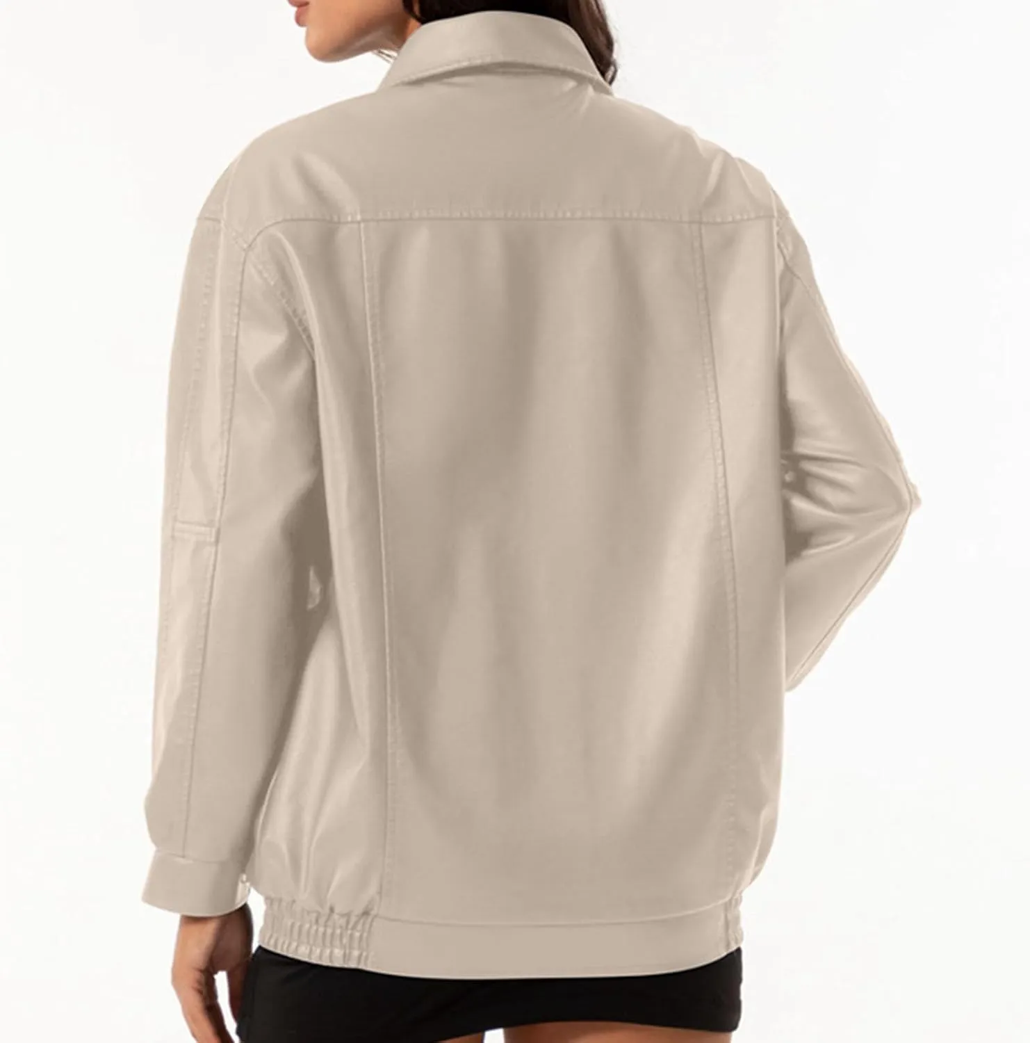 Women Faux Leather Jackets Fall Fashion Motorcycle Blazer Jackets Winter Outfits Clothes 2024 Moto Biker Outwear Coat