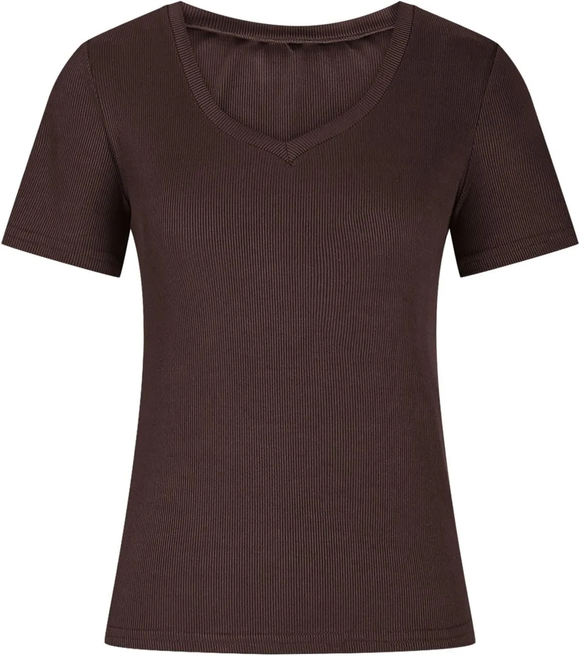 Womens Summer Tank Tops V Neck Short Sleeve Top Fashion Summer Casual Basic Slim Fit Knit Ribbed Shirt Clothes 2025
