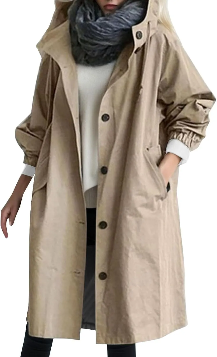 Women's Winter Overcoat Mid-Long Stand Collar Single Breasted Coat Outerwear